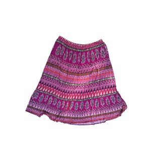 St. John's Bay XL Purple Boho Tiered Midi Skirt - Defects